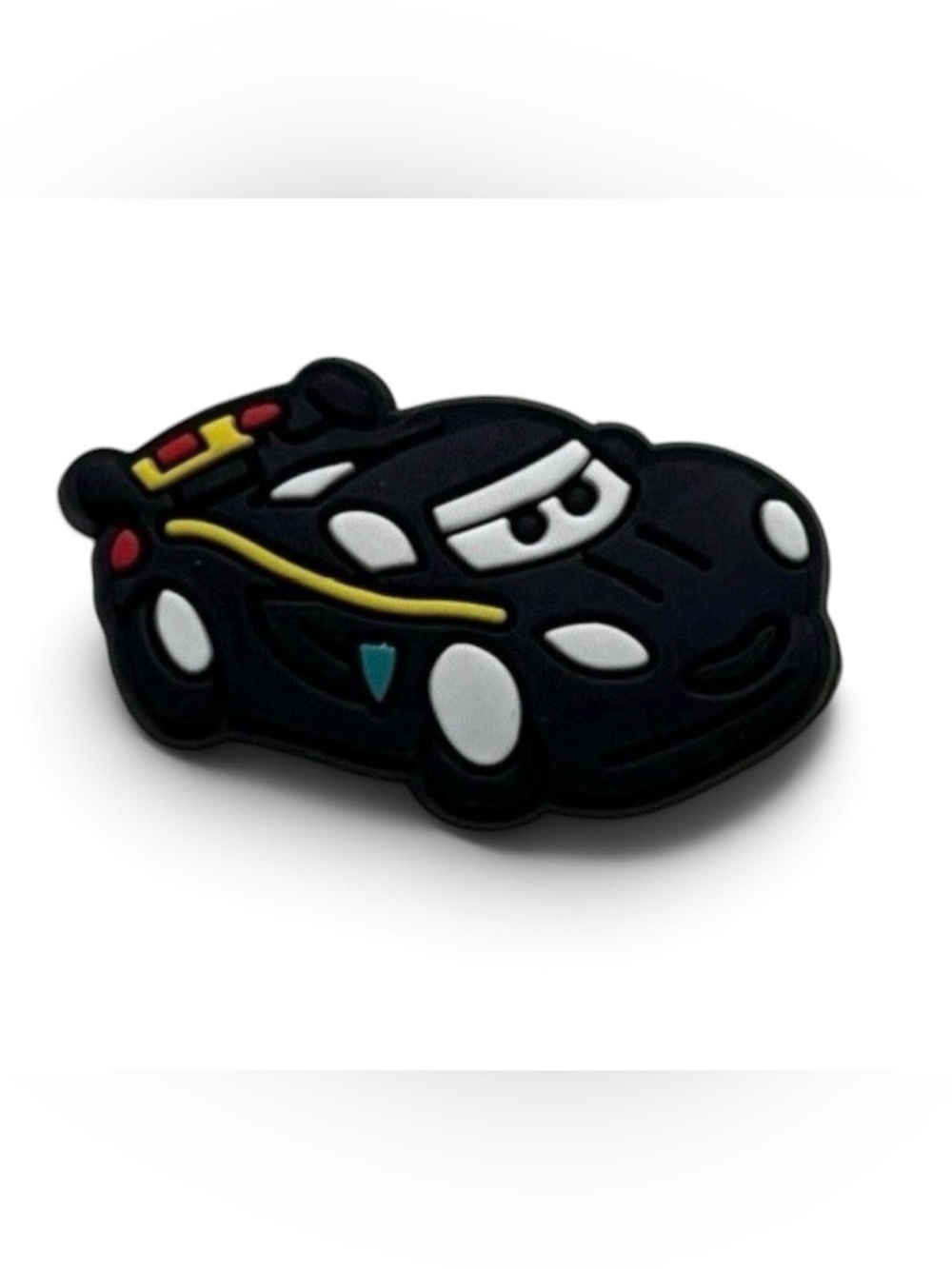 Black Cartoon Race Car Shoe Charm